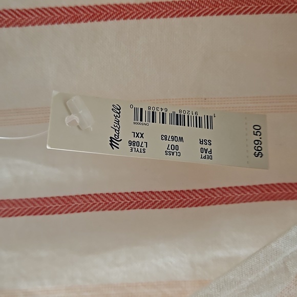 New, Madewell Montpellier stripe wrap top with sash ties women's size XXL - Picture 6 of 13